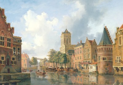 Straatscène in Amsterdam door Petrus Beretta